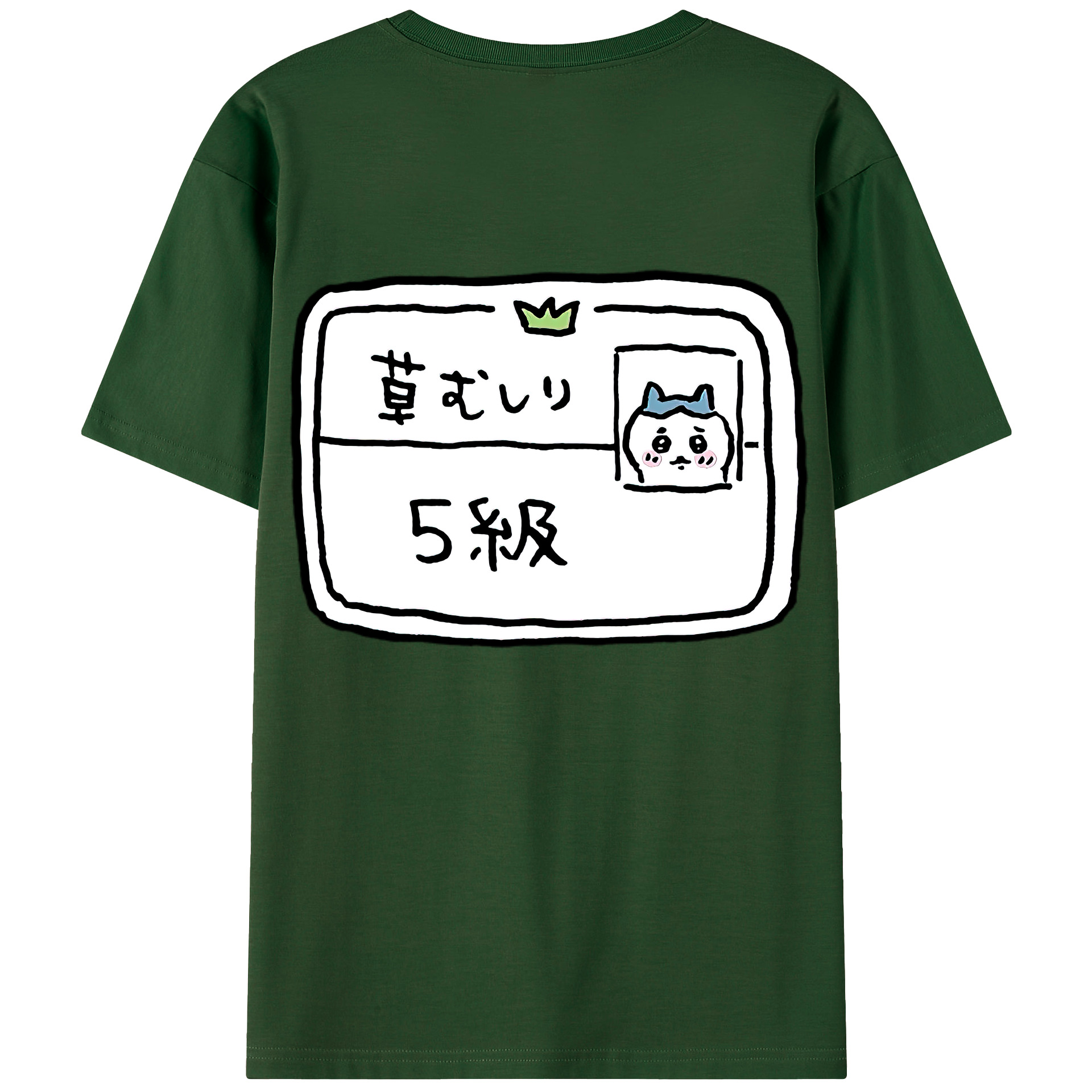 （画像用） ちいかわ ハチワレ Chii-kawa hachiware 綿100％半袖Tシャツ（背面プリント）